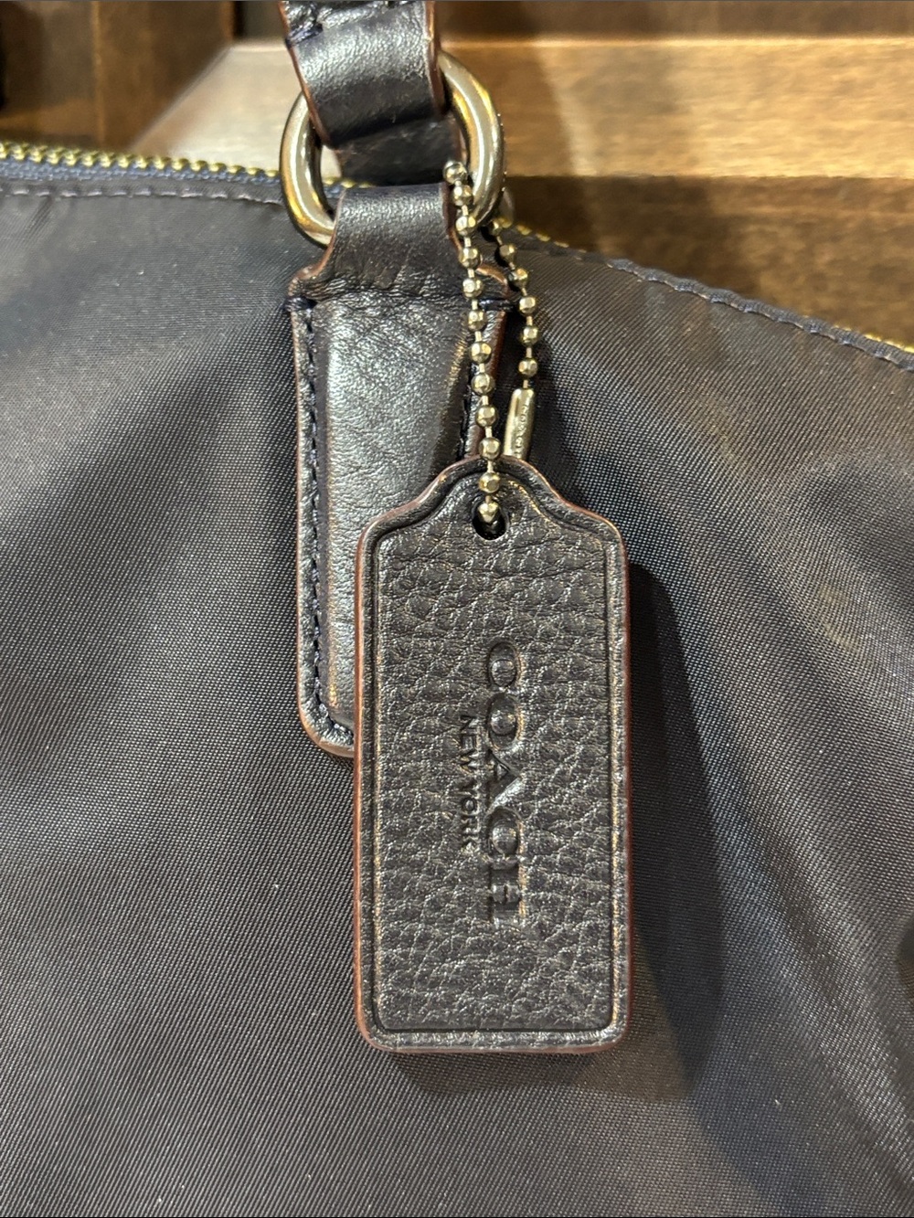 Coach Nylon and Leather Blue Tote with Crossbody Strap - Picture 3 of 16